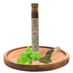 Bazilika 10g z intenzivno naravno aromo za pizzo, testenine, omake in solate. Kakovostna začimba za poln okus vaših jedi. Naročite zdaj.