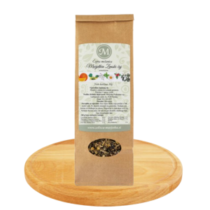 Marjetkin zimski čaj 50 g – ročno pripravljeni naravni zeliščni čaji in dobre čajne mešanice. Popolna izbira za praznične trenutke in aromatične večere.