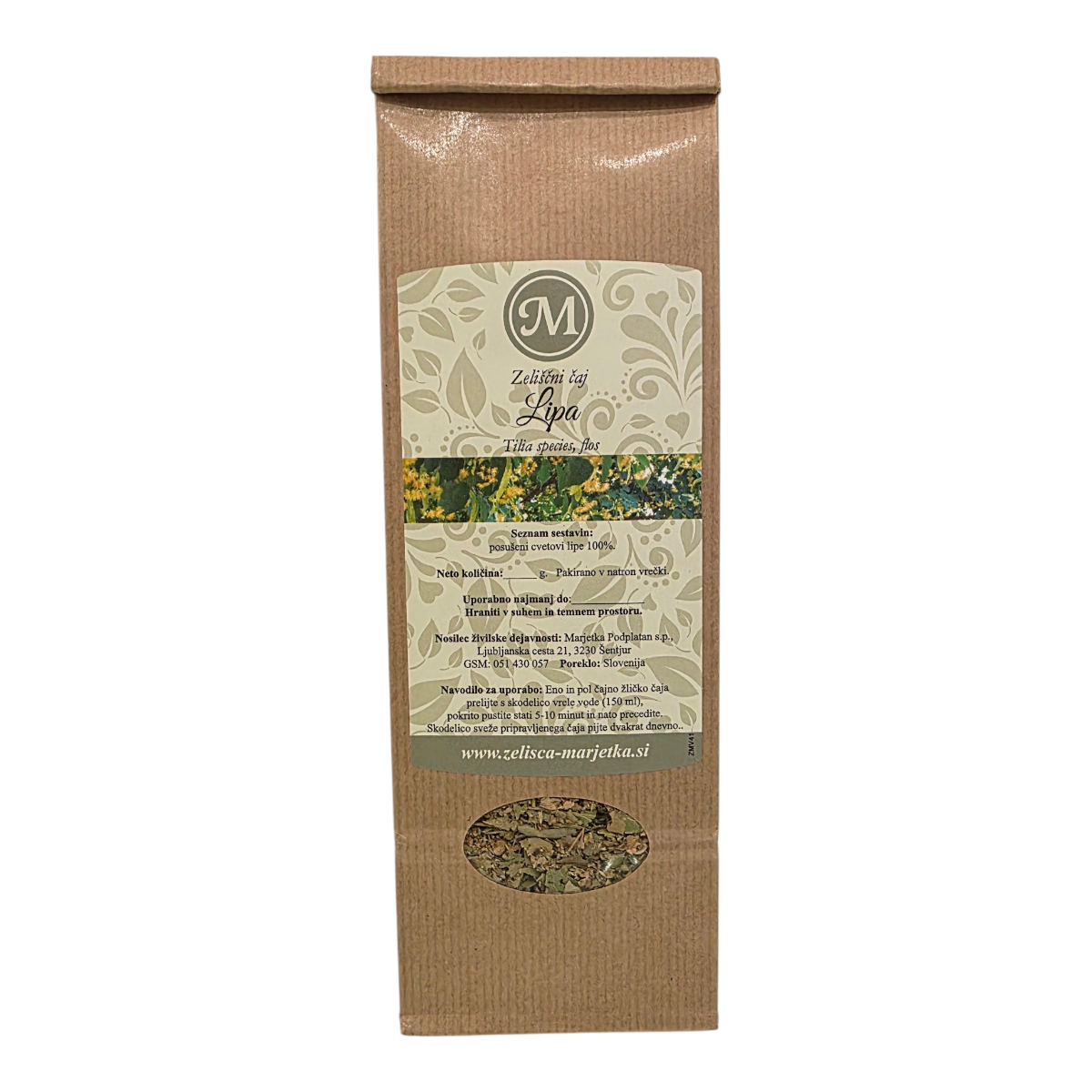 Lipa čaj 40 g - 100 % Naravni zeliščni čaj Lipa čaj – 100 % naravni zeliščni čaj iz posušenih cvetov lipe, primeren za pripravo dobre čajne mešanice, z blagim, nežnim cvetličnim okusom