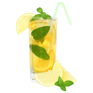 Metin sirup v kozarcu kot naravna osvežilna pijača iz Slovenije, pripravljen z vodo