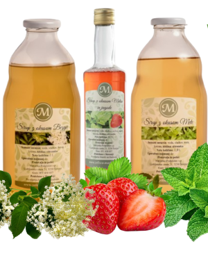 Ročno izdelani domači sirupi iz Slovenije iz zelišč, cvetov in sadežev brez umetnih dodatkov
