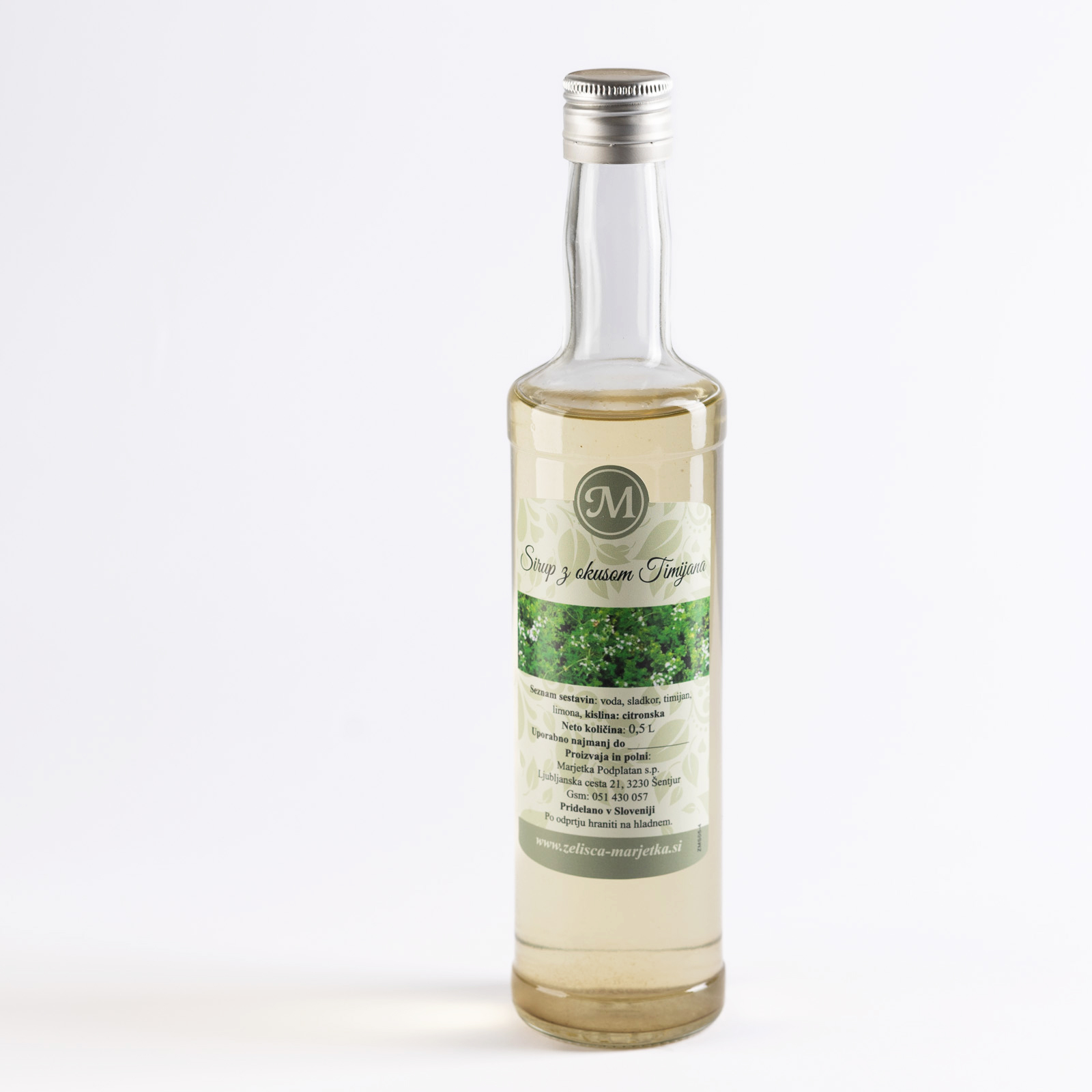 Timijanov sirup 0,5 L v steklenici