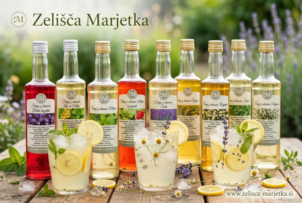 Zeliščni sirupi Zelišča Marjetka iz naravnih sestavin