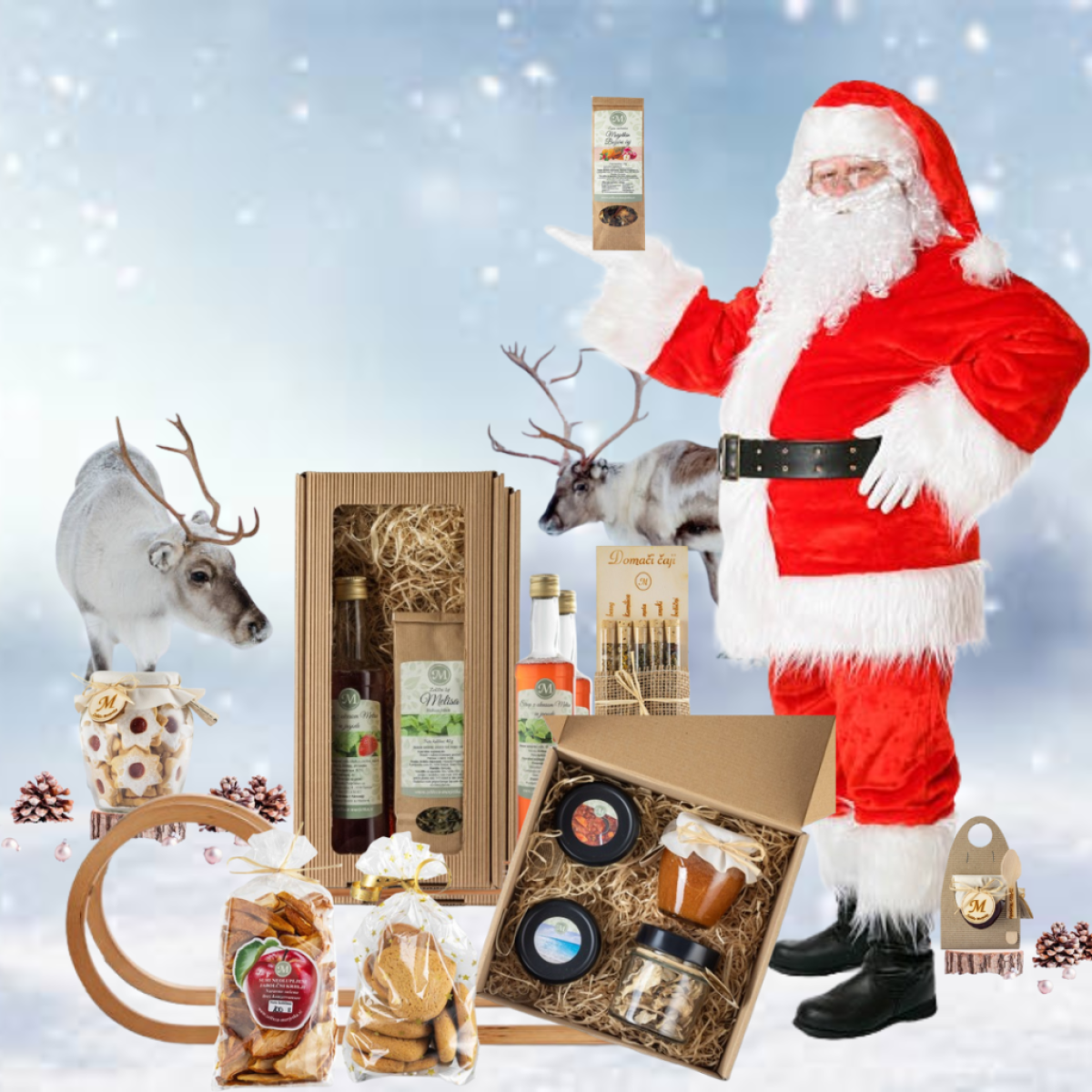 Darila in darilni paketi Zelišča Marjetka – božični dekor in praznično vzdušje