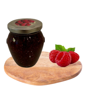 Ročno izdelana domača malinova marmelada iz domačih malin. Poln sadni okus, aromatična, idealna za zajtrke, sladice ali darilo.